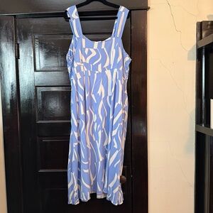 Ava & Viv Blue and White Sleeveless Sundress